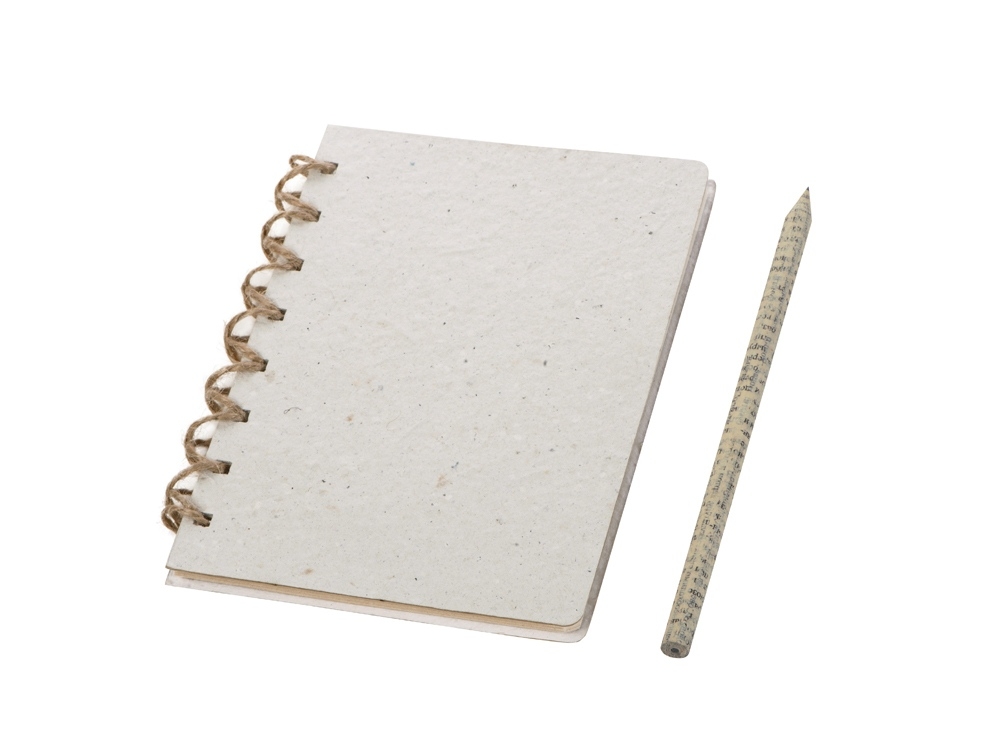 Блокнот А6 с бумажным карандашом и семенами цветов микс, натуральный, картон, бумага