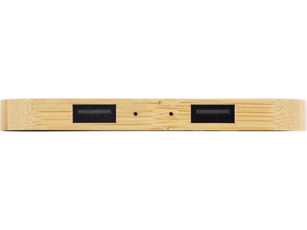 USB-хаб с беспроводной зарядкой из бамбука «Plato», 5 Вт, натуральный, бамбук