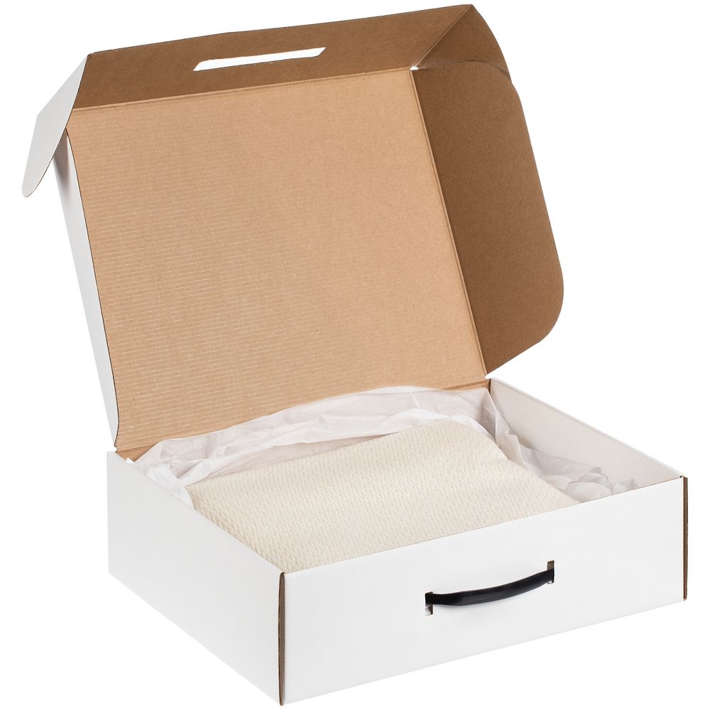 Коробка самосборная Light Case, белая, с черной ручкой, черный, белый, картон