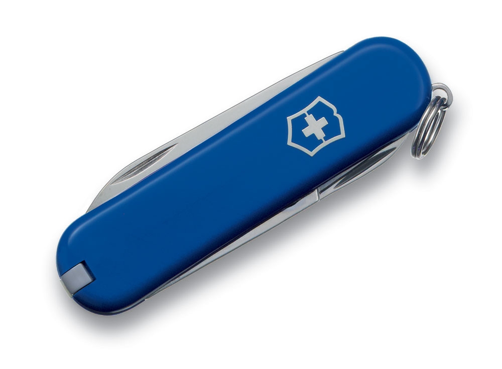 Нож-брелок Classic SD, 58 мм, 7 функций, синий, металл
