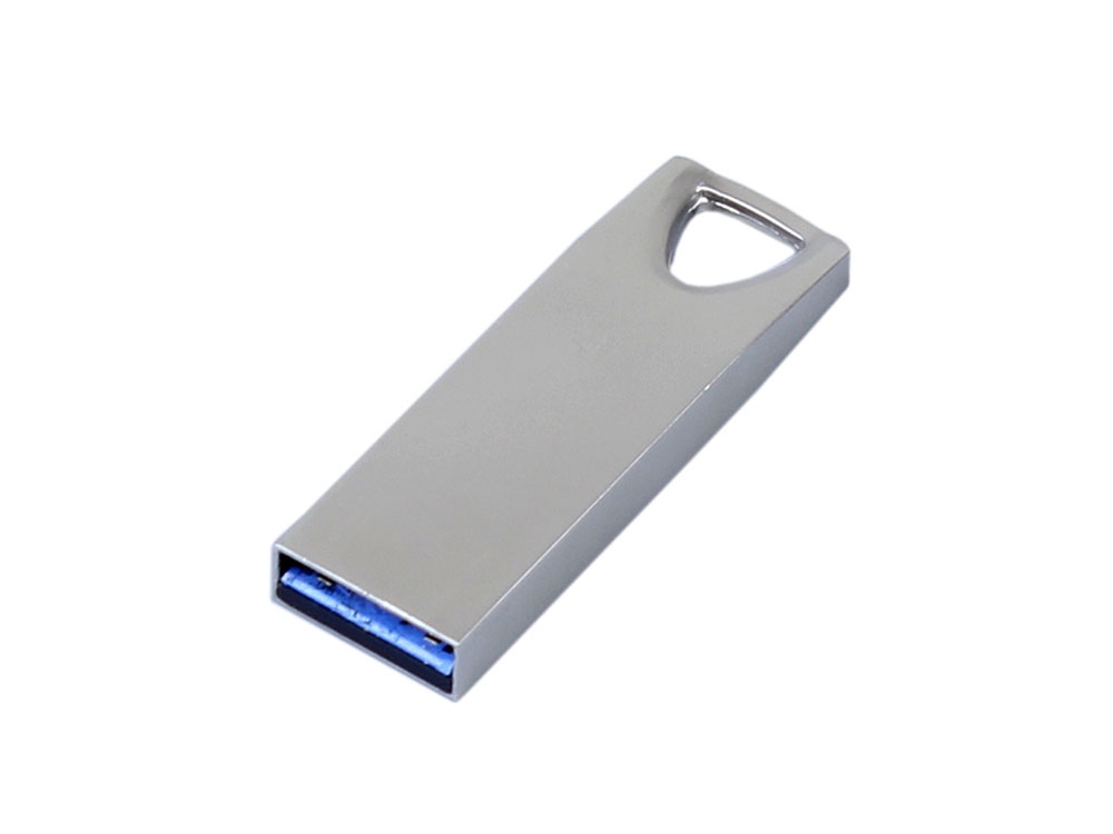 USB 2.0-флешка на 512 Мбайт с мини чипом и отверстием для цепочки, серебристый