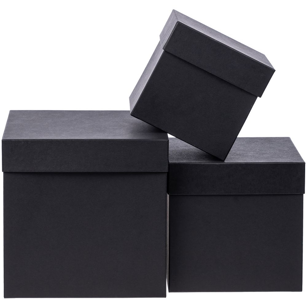 Коробка Cube, M, черная, черный, картон
