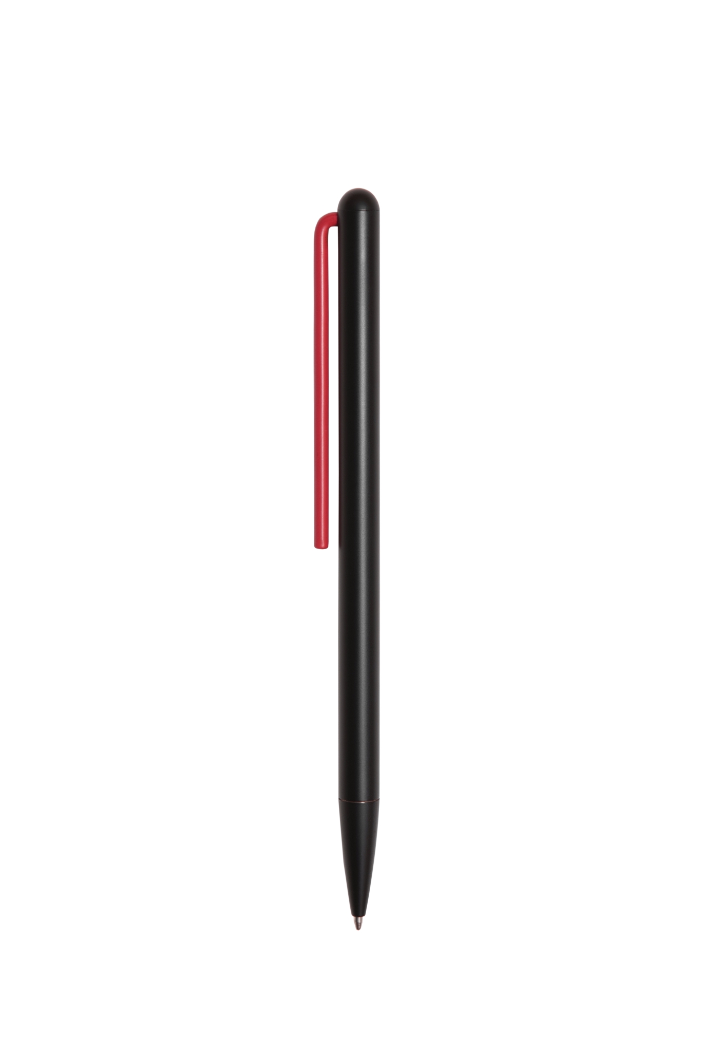Шариковая ручка Pininfarina GrafeeX с красным клипом в чехле из переработанной кожи, черный, алюминий