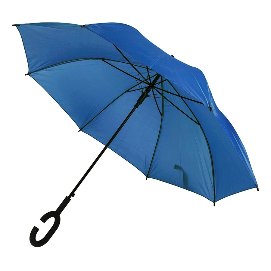 Зонт-трость HALRUM,  полуавтомат, синий, D=105 см, нейлон, пластик, синий, нейлон, пластик