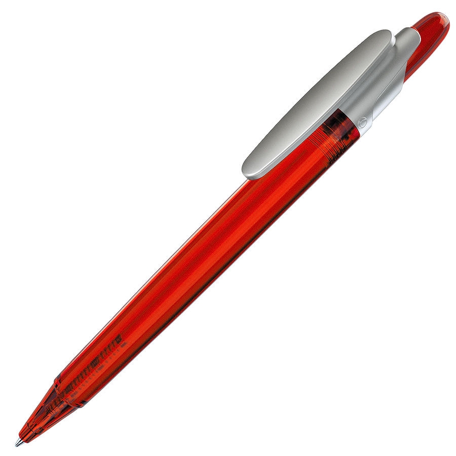 OTTO FROST SAT, ручка шариковая, фростированный красный/серебристый клип, пластик, красный, серебристый, пластик