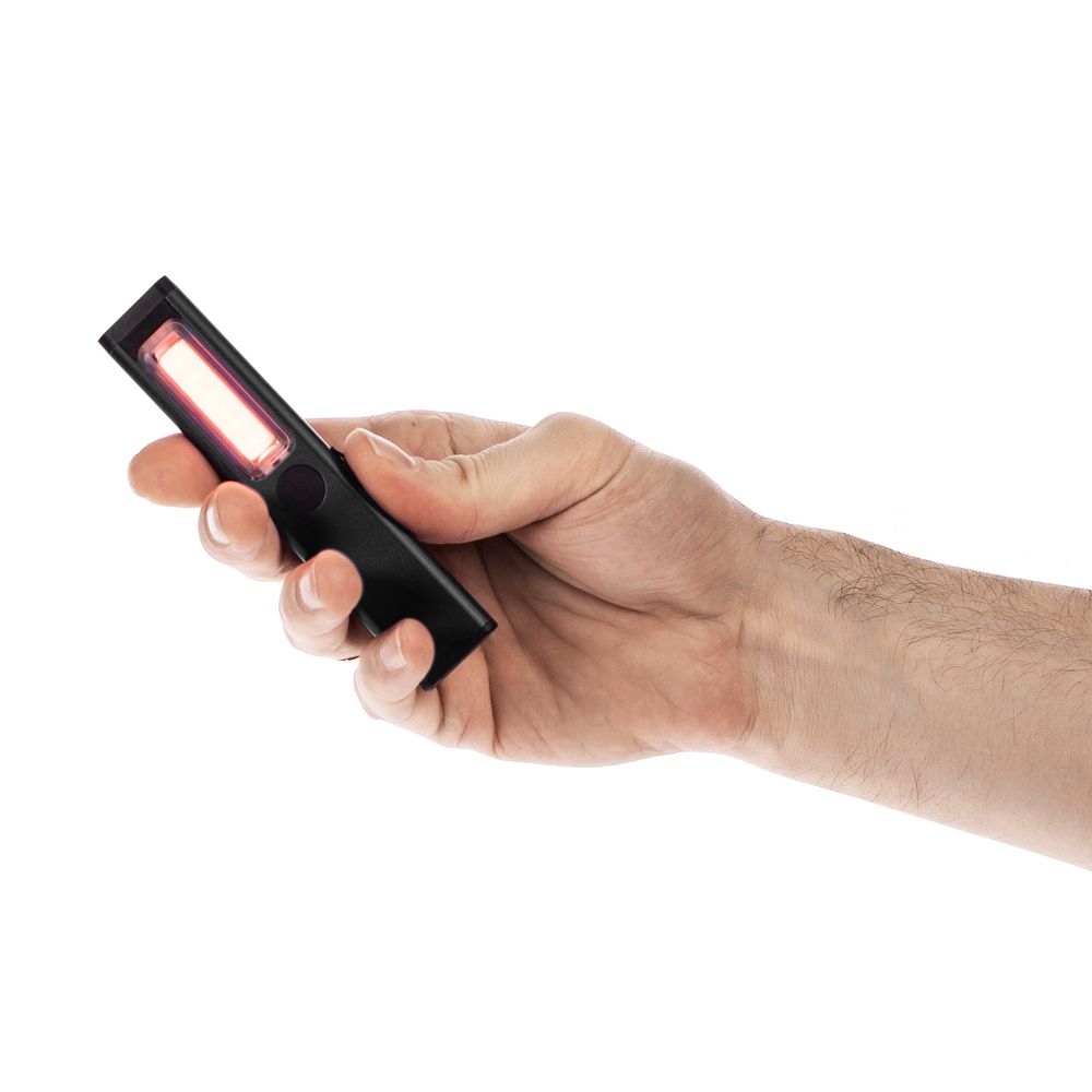 Фонарик-факел аккумуляторный Wallis с магнитом, черный, черный, пластик