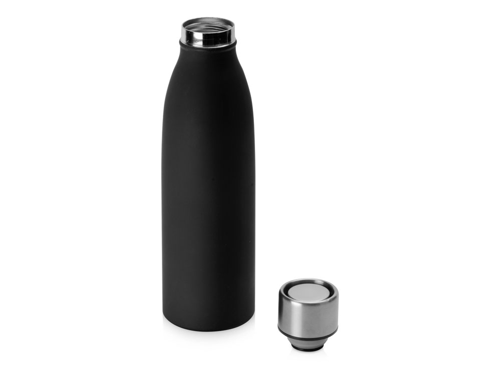 Вакуумная герметичная термобутылка «Fuse» с 360° крышкой, 500 мл, черный, металл, soft touch