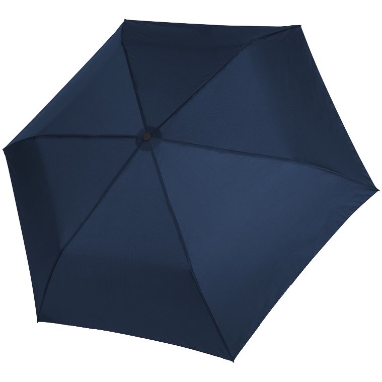 Зонт складной Zero Large, темно-синий, синий, купол - эпонж, спицы - карбон и алюминий