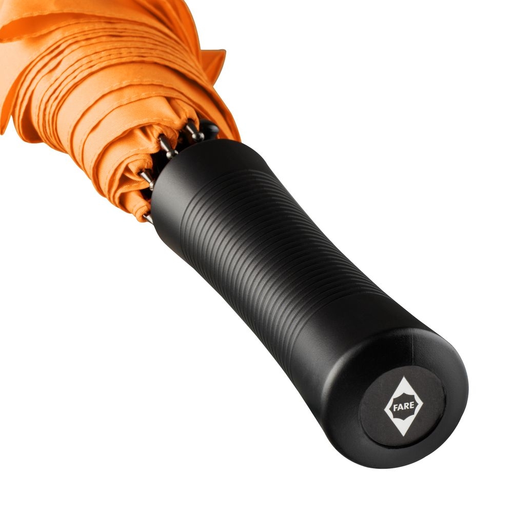 Зонт-трость Lanzer, оранжевый, оранжевый, оцинкованная сталь, купол - эпонж; ручка - пластик; каркас - стеклопластик