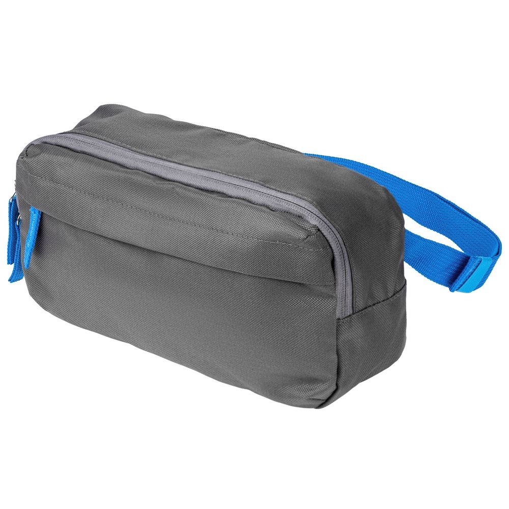Поясная сумка Sensa, серая с синим, серый, полиэстер
