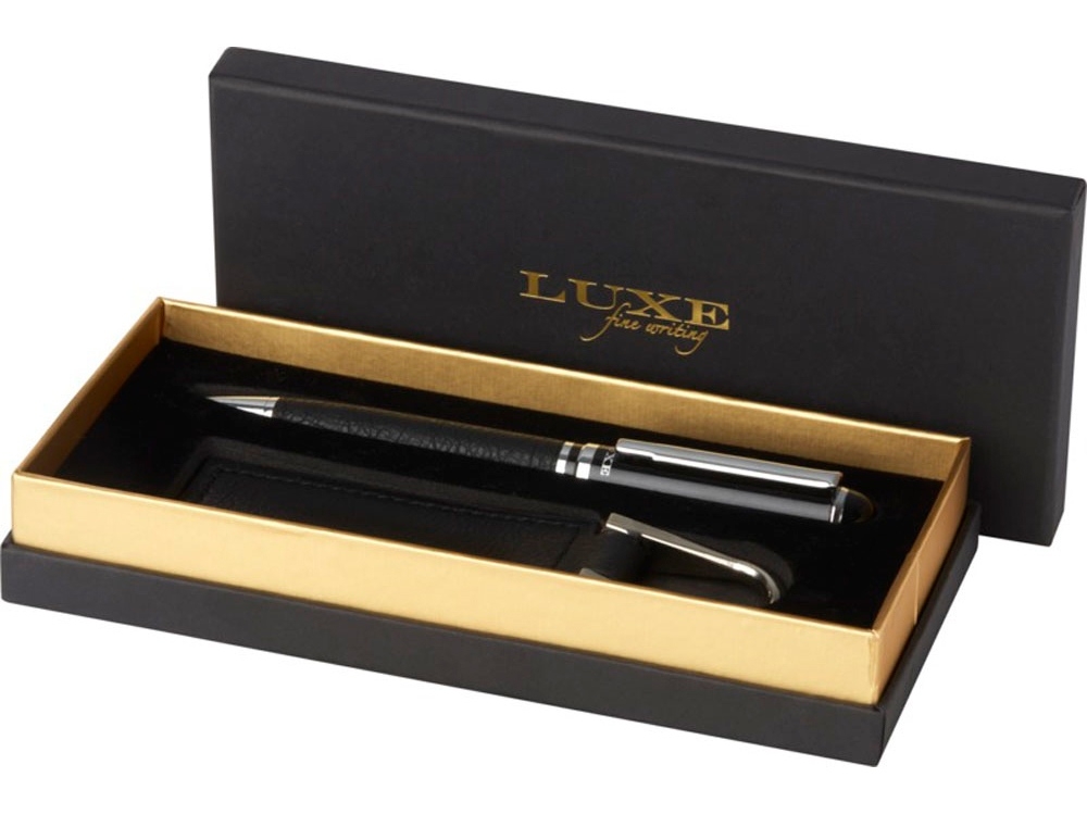 Подарочный набор «Verse» с шариковой ручкой и брелоком, черный, металл
