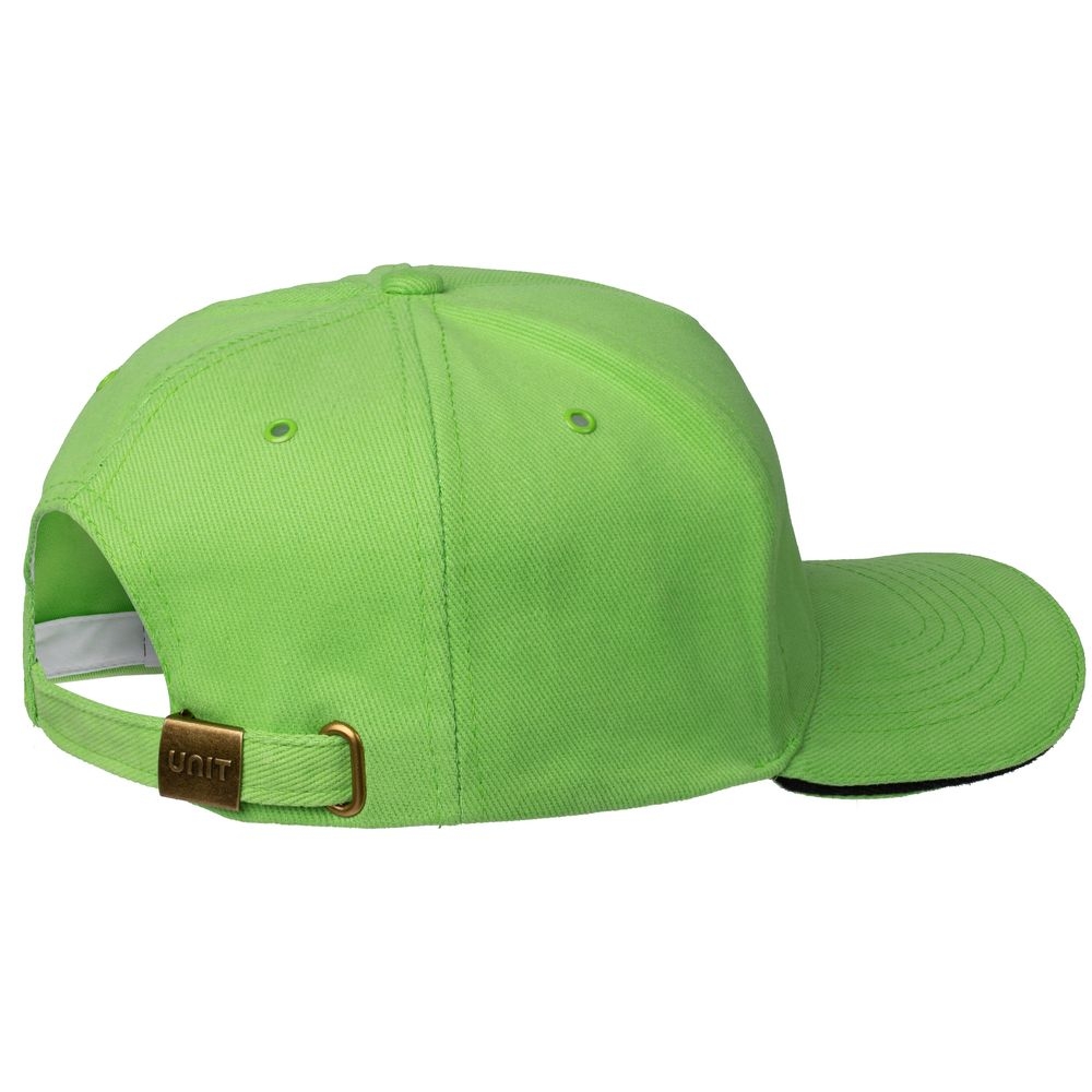 Бейсболка Unit Classic, зеленое яблоко с черным кантом, черный, зеленый, хлопок