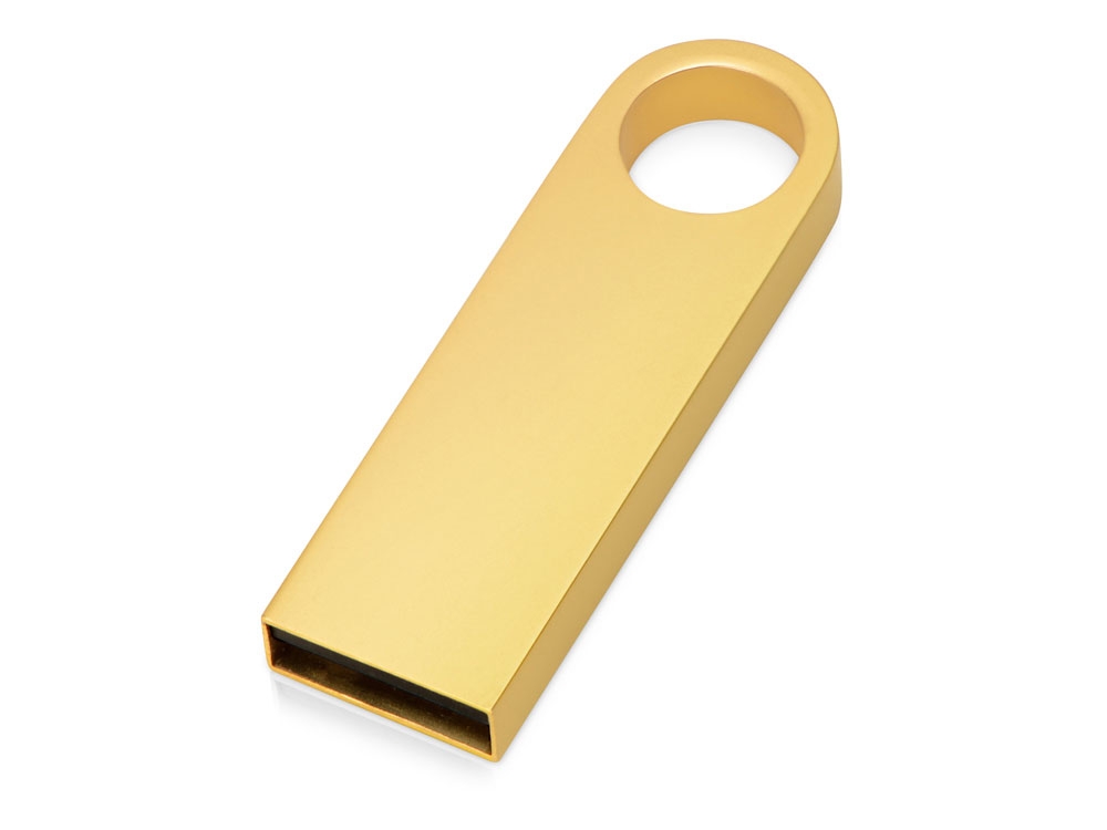 USB 2.0- флешка на 64 Гб с мини чипом, компактный дизайн с круглым отверстием, желтый, металл