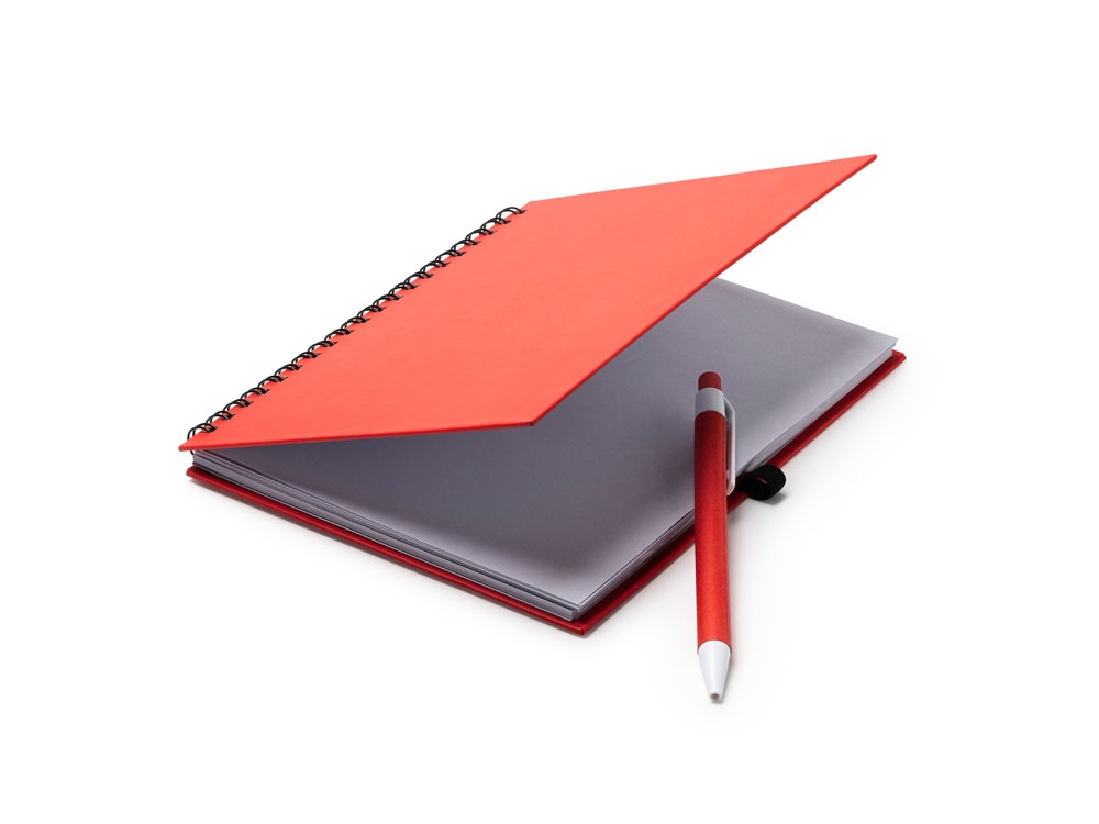 Блокнот LEYNAX с шариковой ручкой, красный