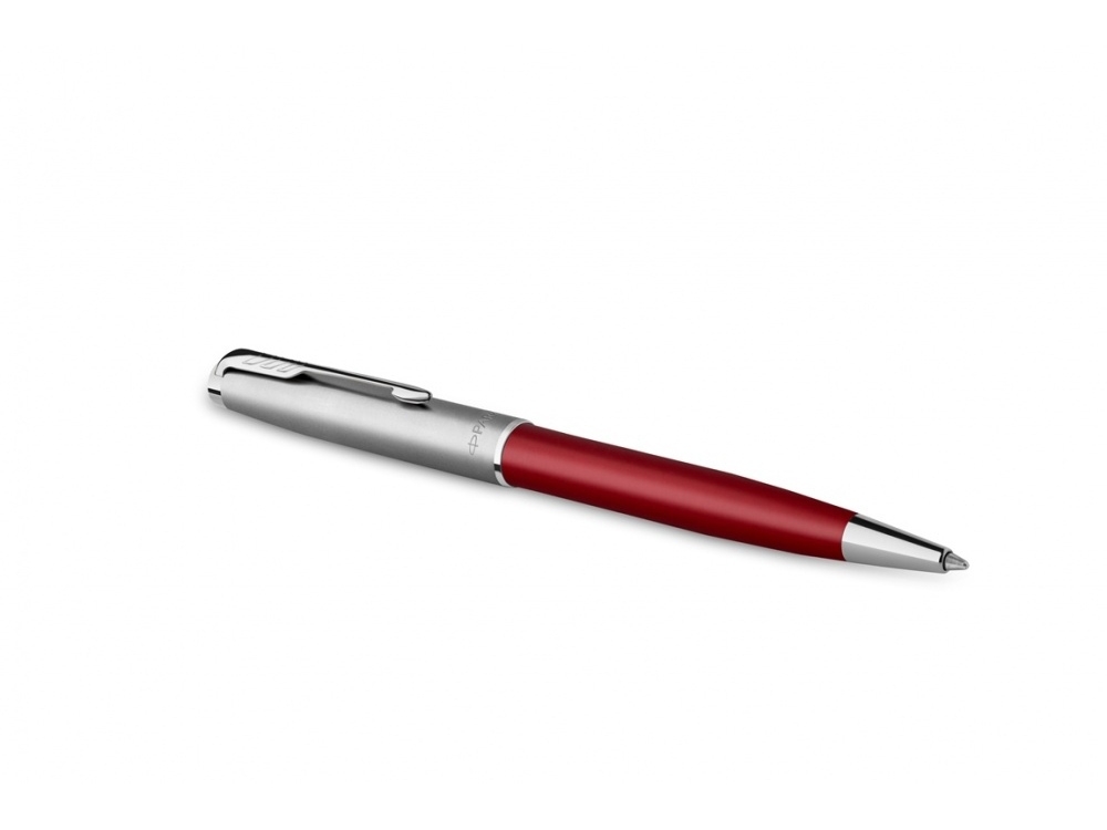 Ручка шариковая Parker Sonnet, красный, серебристый, металл