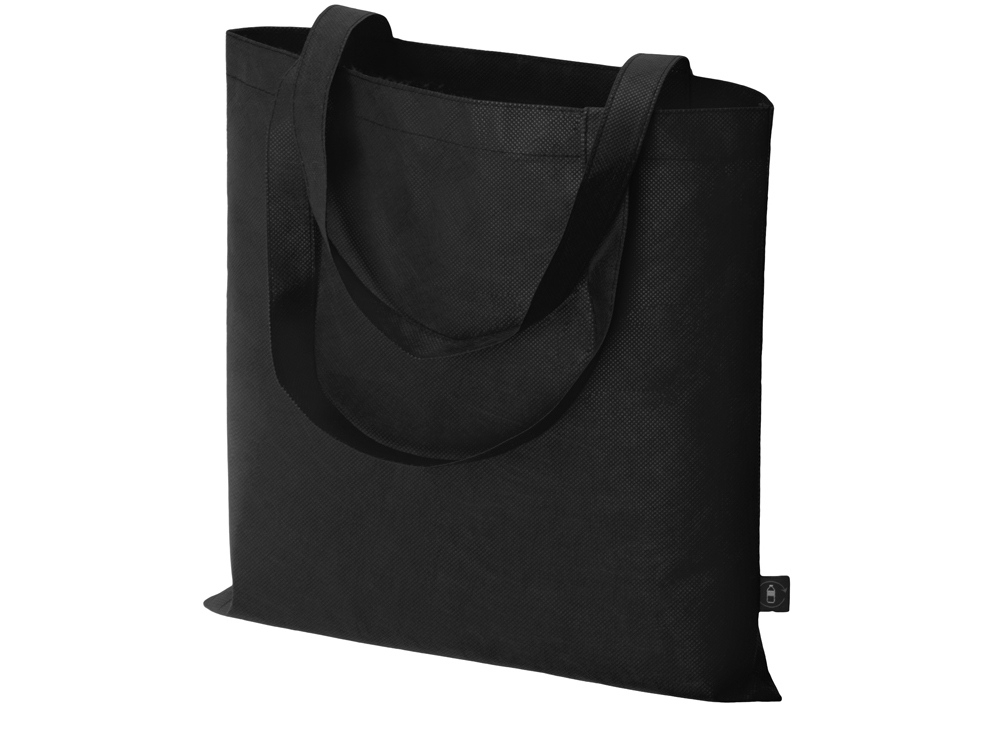 Сумка-шоппер Reviver из нетканого переработанного материала RPET, черный, пластик