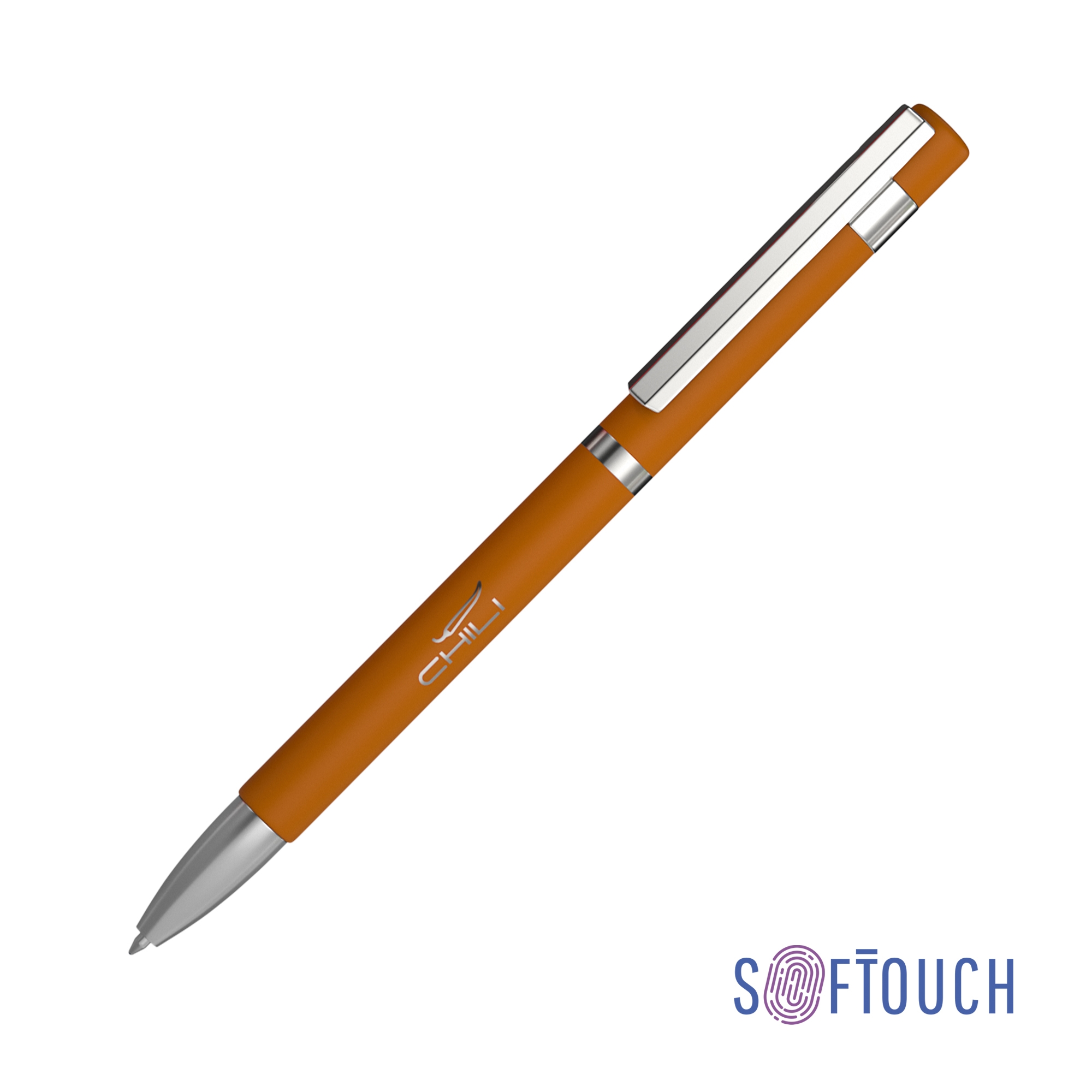 Ручка шариковая "Mars", покрытие soft touch, оранжевый, металл в покрытии softtouch
