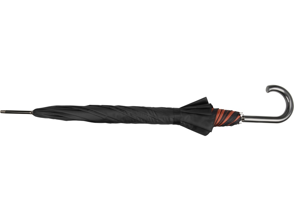 Зонт-трость «Гламур», черный, оранжевый, полиэстер