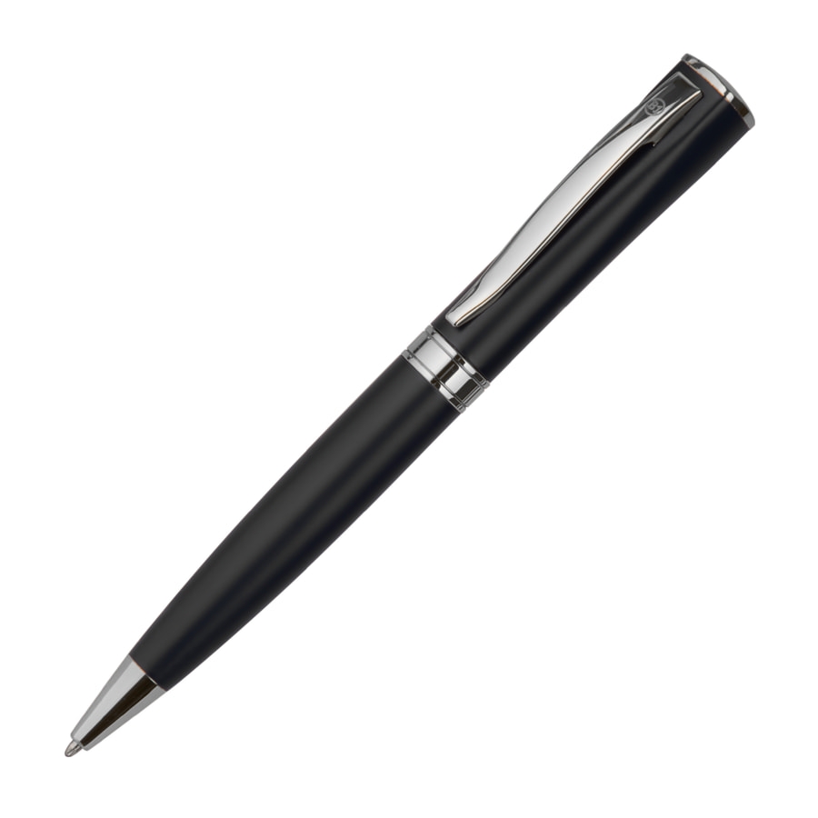 WIZARD CHROME, ручка шариковая, черный/хром, металл, черный, металл