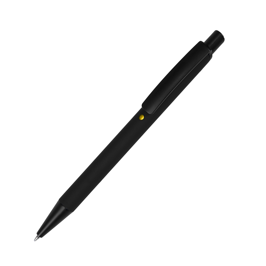 ENIGMA, ручка шариковая, черный/желтый, металл, пластик, софт-покрытие, черный, желтый, металл, пластик, софт-покрытие