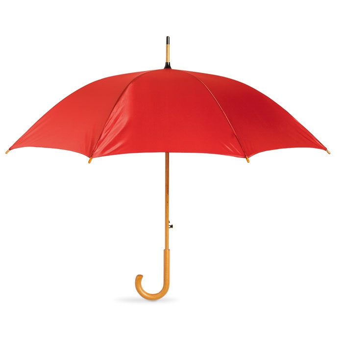 Зонт-трость, красный, полиэстер