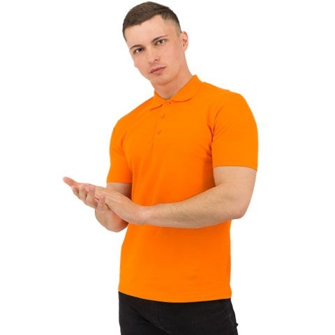 Рубашка поло Rock, мужская (оранжевая, S), оранжевый, хлопок