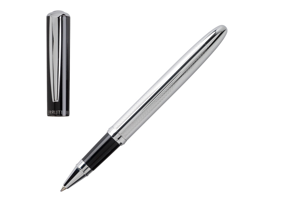 Ручка-роллер Lodge, черный, серебристый, металл