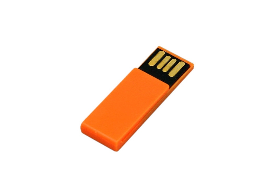 USB 2.0- флешка промо на 16 Гб в виде скрепки, оранжевый, пластик