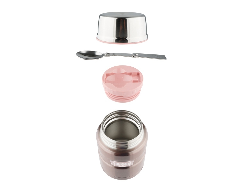 Термос для еды с ложкой Thermos King-SK3000, розовый, металл