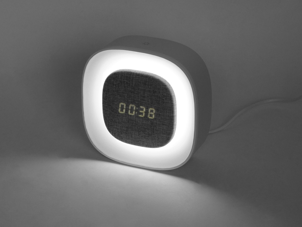 Беспроводные часы с датчиком освещенности и подсветкой «Night Watch», белый, серый, пластик