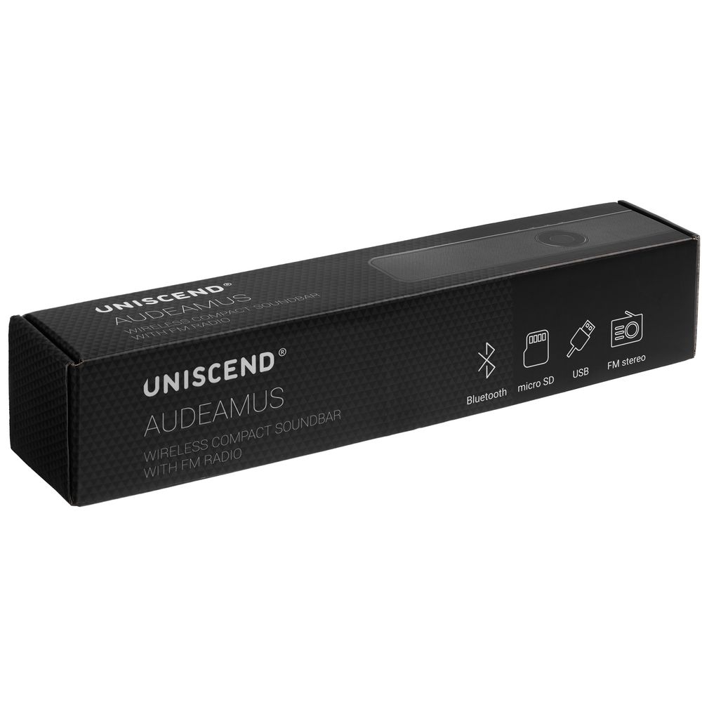 Беспроводная стереоколонка Uniscend Audeamus, черная, черный, пластик, алюминий