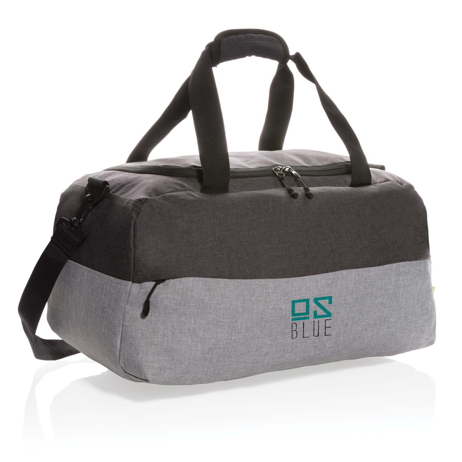 Двухцветная дорожная сумка с RFID из RPET, серый, rpet; полиэстер