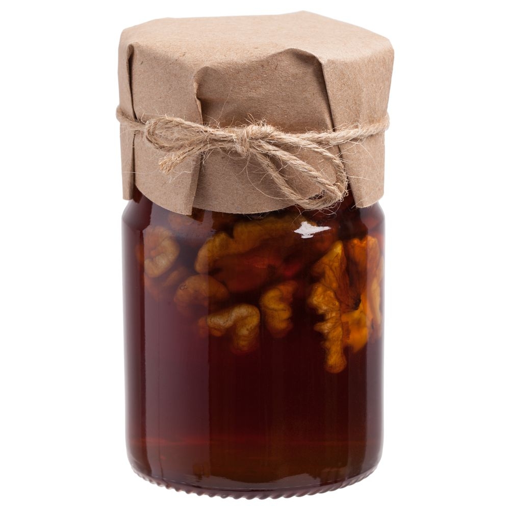 Набор Honey Fields, мед с грецкими орехами, банка - стекло; ложка - бамбук; упаковка - картон
