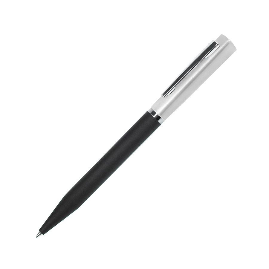 M1, ручка шариковая, черный/серебристый, пластик, металл, софт-покрытие, серебристый, черный, пластик, металл, софт-покрытие
