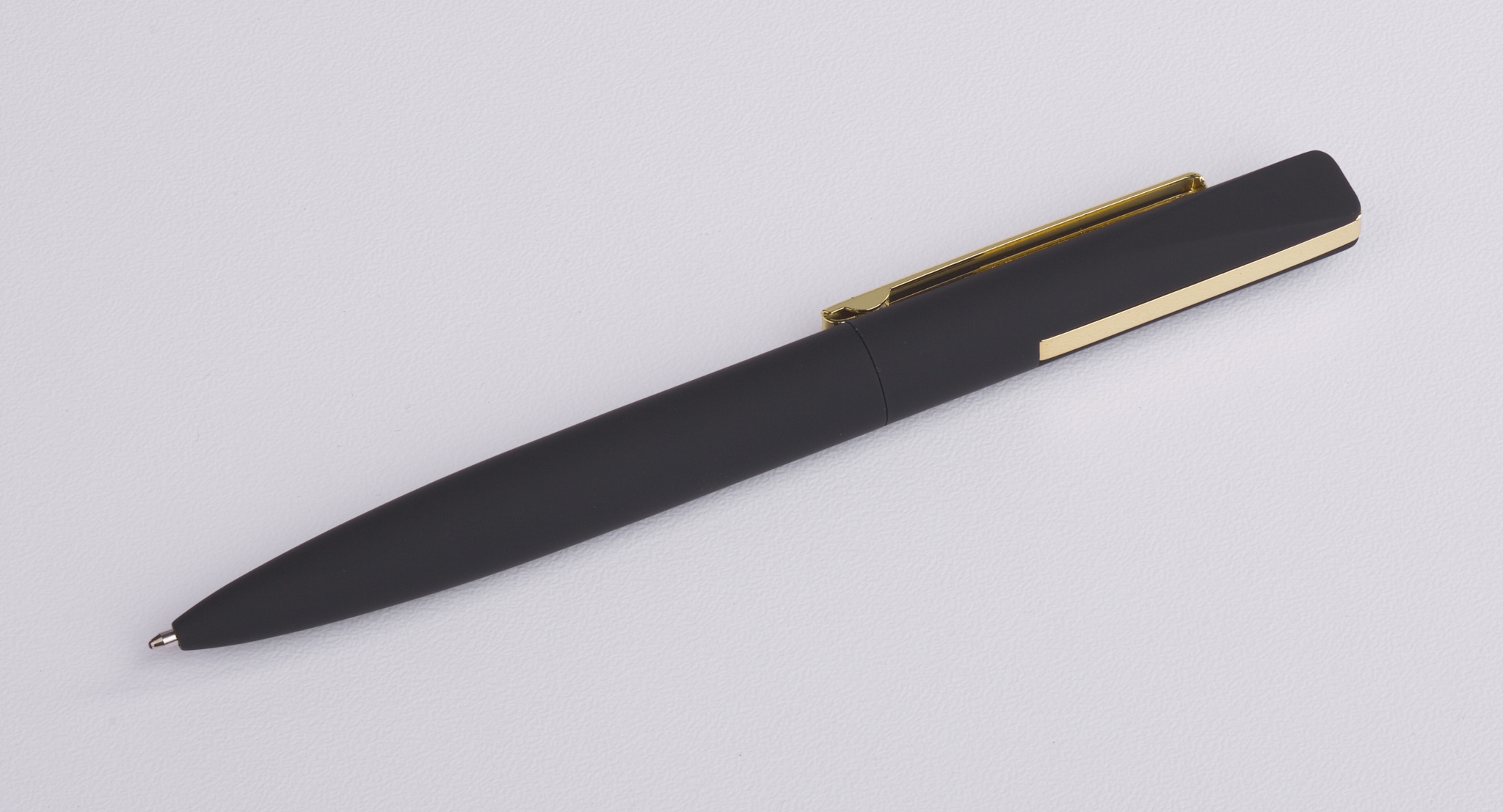 Ручка шариковая "Mercury", покрытие soft touch, черный с золотом, металл/пластик/soft touch