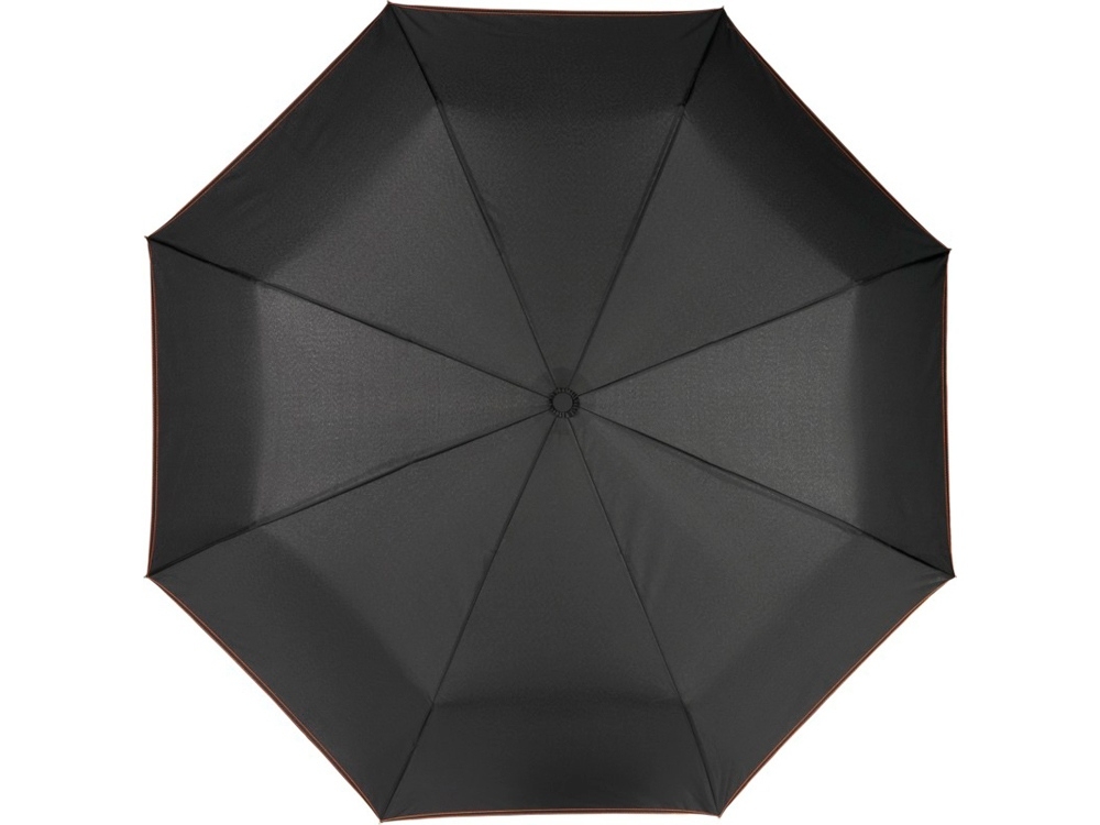Зонт складной «Stark- mini», черный, оранжевый, полиэстер