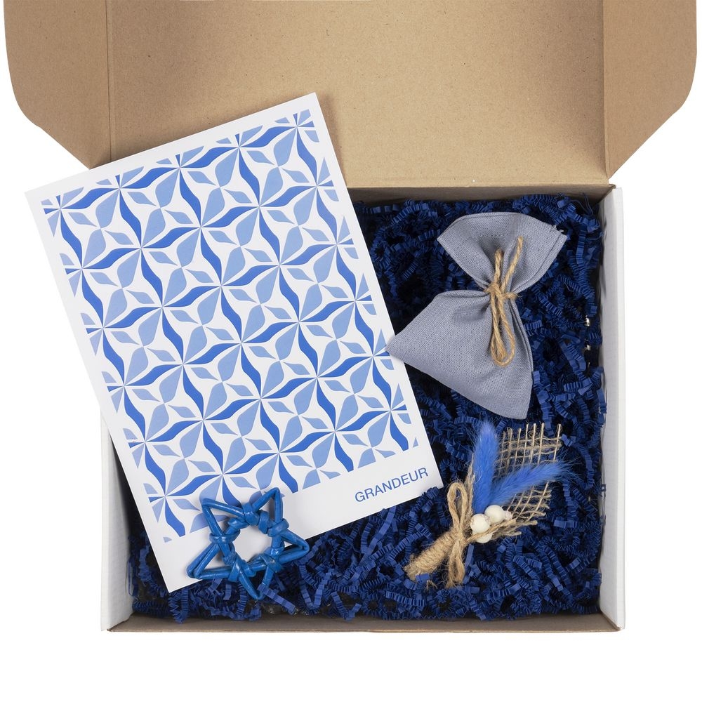 Набор для упаковки подарка Adorno, белый с синим, белый, картон