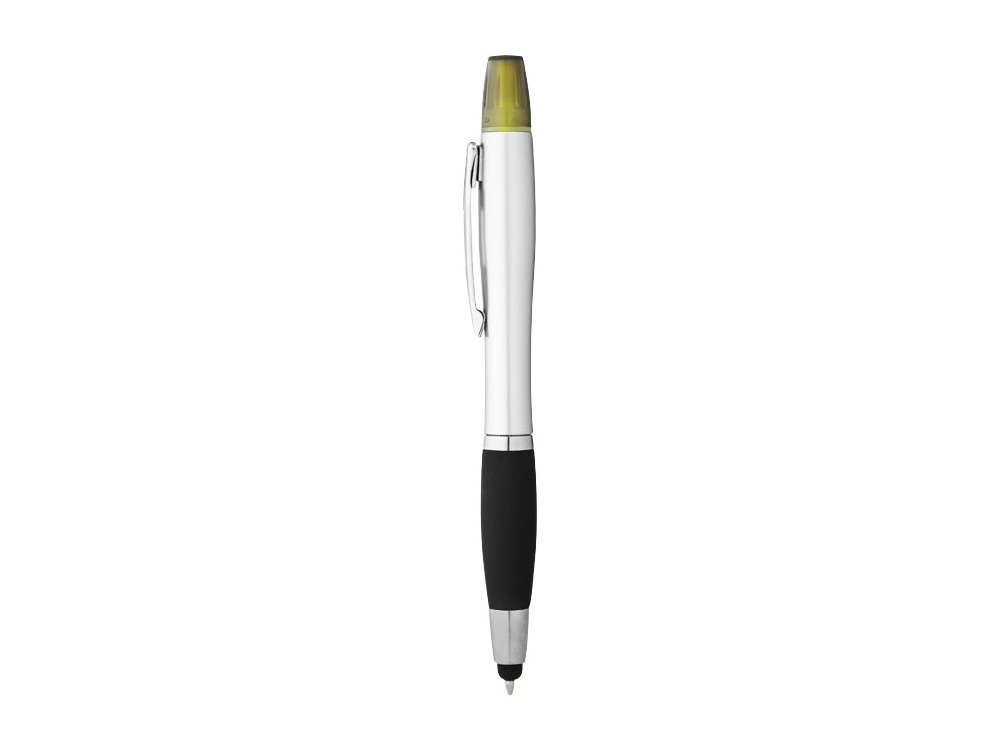 Ручка-стилус шариковая «Nash» с маркером, черный, серебристый, пластик