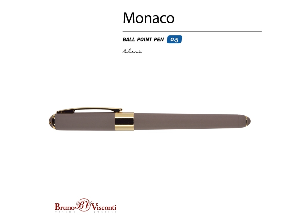 Ручка пластиковая шариковая «Monaco», серый, пластик, silk-touch