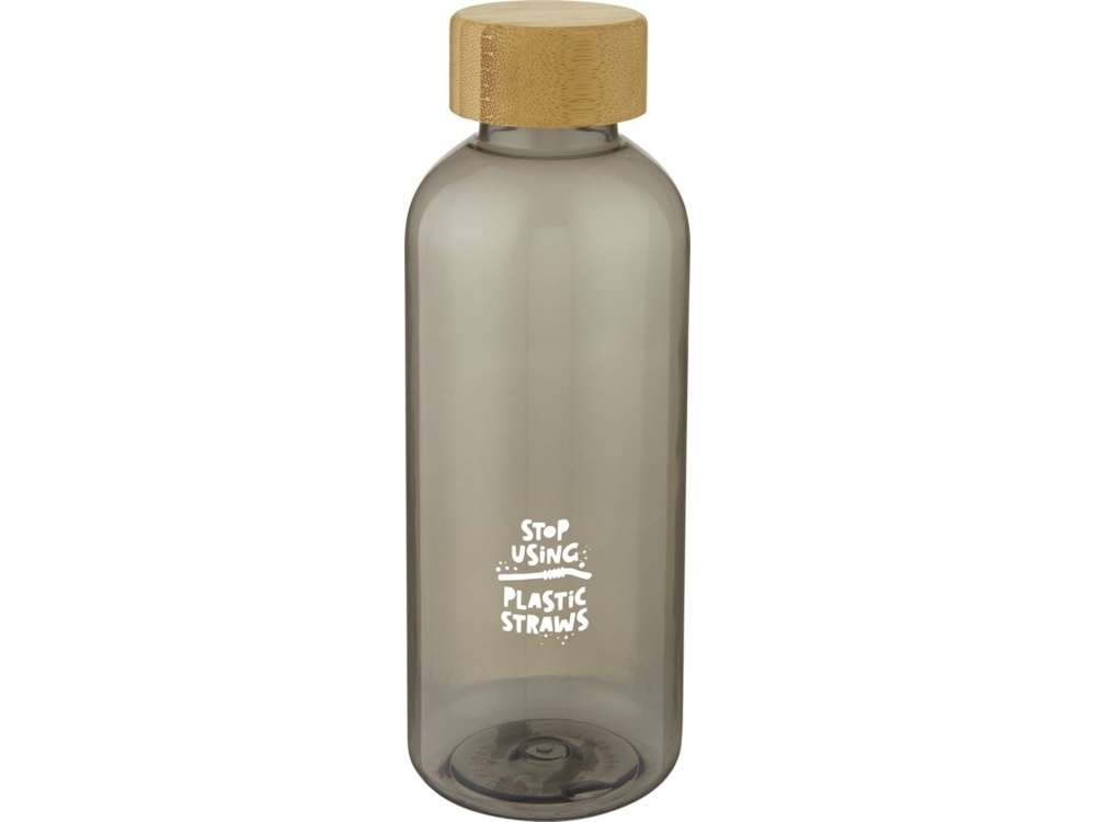 Бутылка спортивная «Ziggs» из переработанного пластика, черный, пластик, бамбук