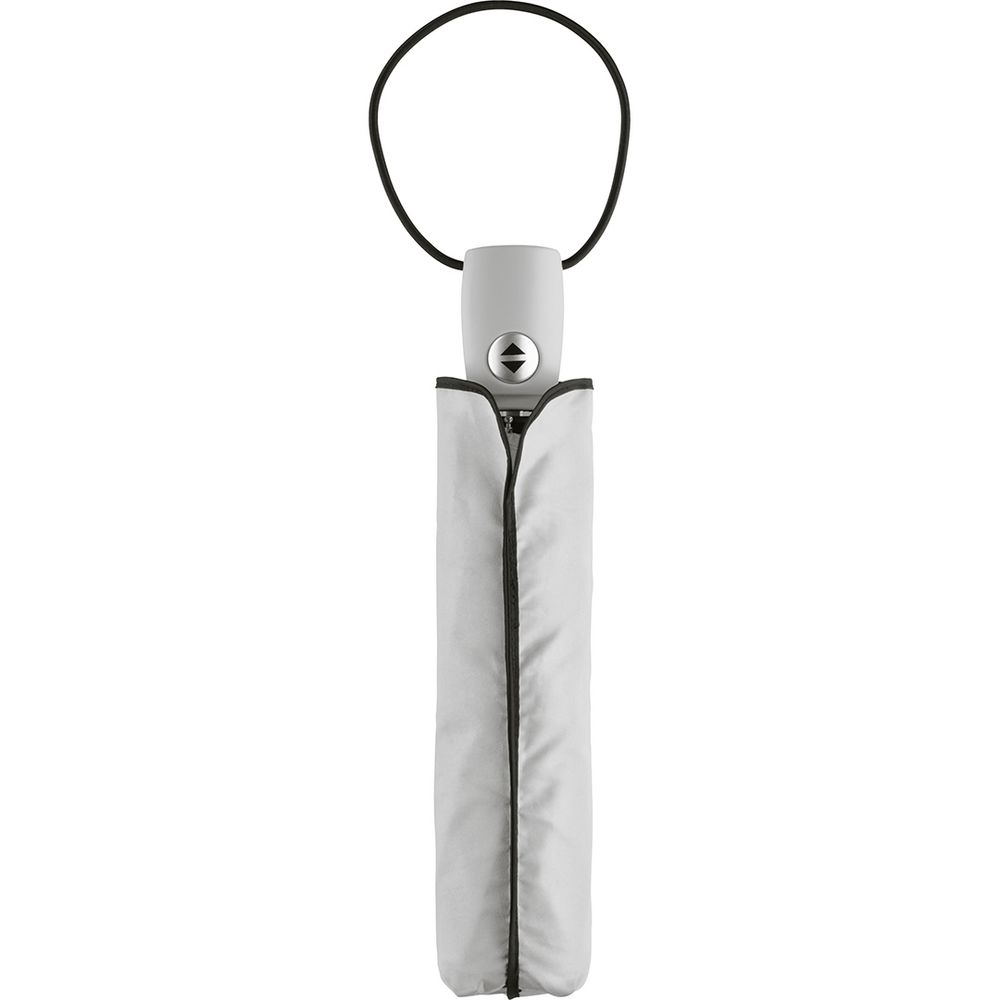 Зонт складной AOC, светло-серый, серый, 190t; ручка - пластик, купол - эпонж, хромированная сталь, покрытие софт-тач; каркас - металл, стекловолокно