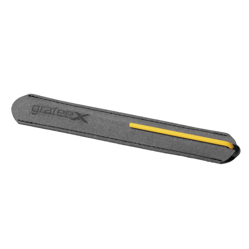Шариковая ручка GrafeeX в чехле, черная с желтым, черный, желтый, металл; алюминий