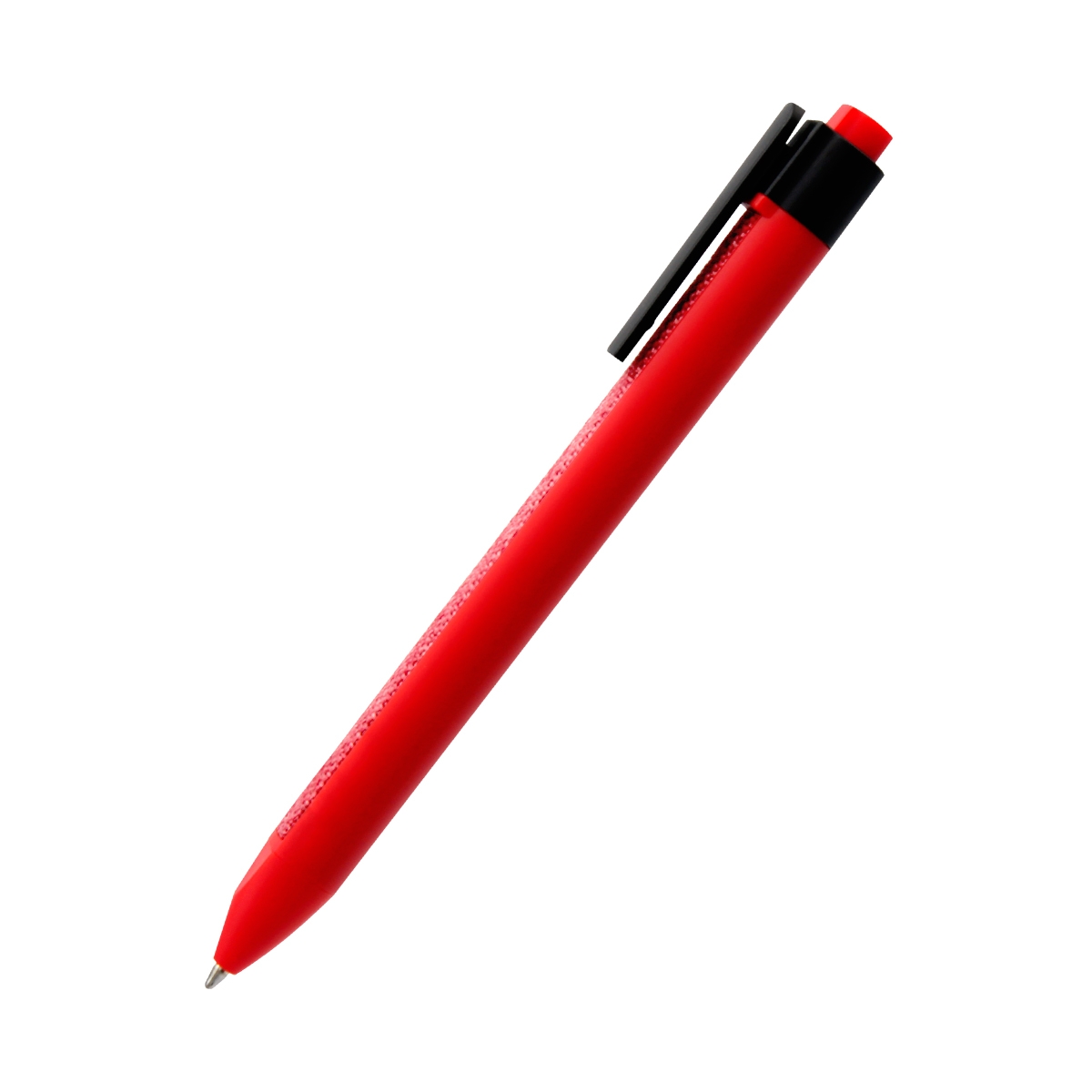 Ручка пластиковая с текстильной вставкой Kan, красная, красный