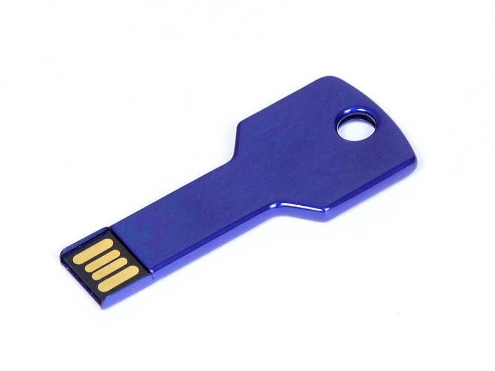 USB 2.0- флешка на 16 Гб в виде ключа, синий, металл