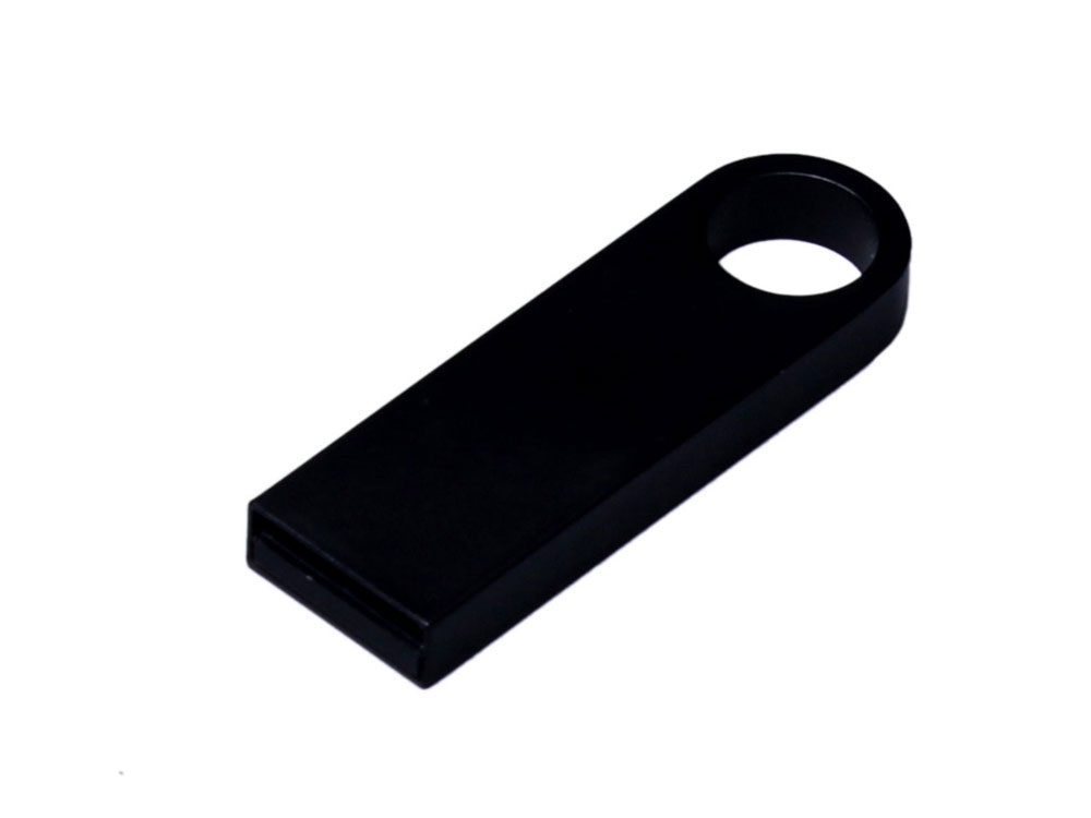 USB 3.0-флешка на 16 Гб с мини чипом и круглым отверстием, черный, металл