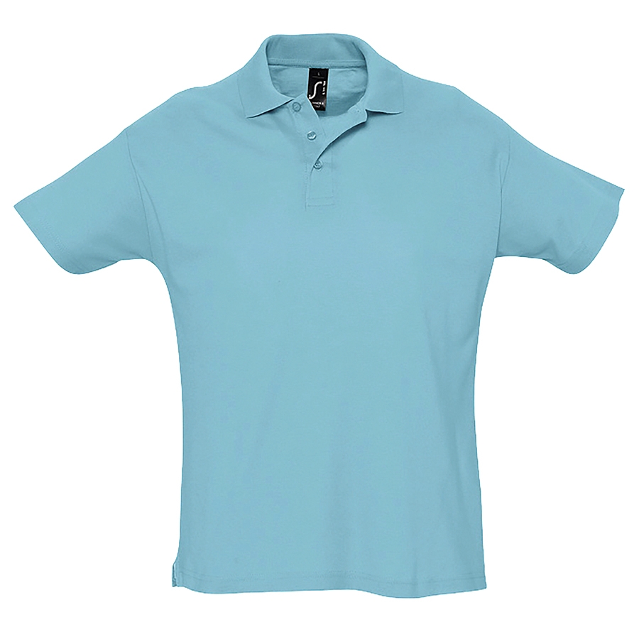Рубашка поло мужская SUMMER II, бирюзовый, XS, 100% хлопок, 170 г/м2, бирюзовый, гребенной хлопок 100%, плотность 170 г/м2, пике