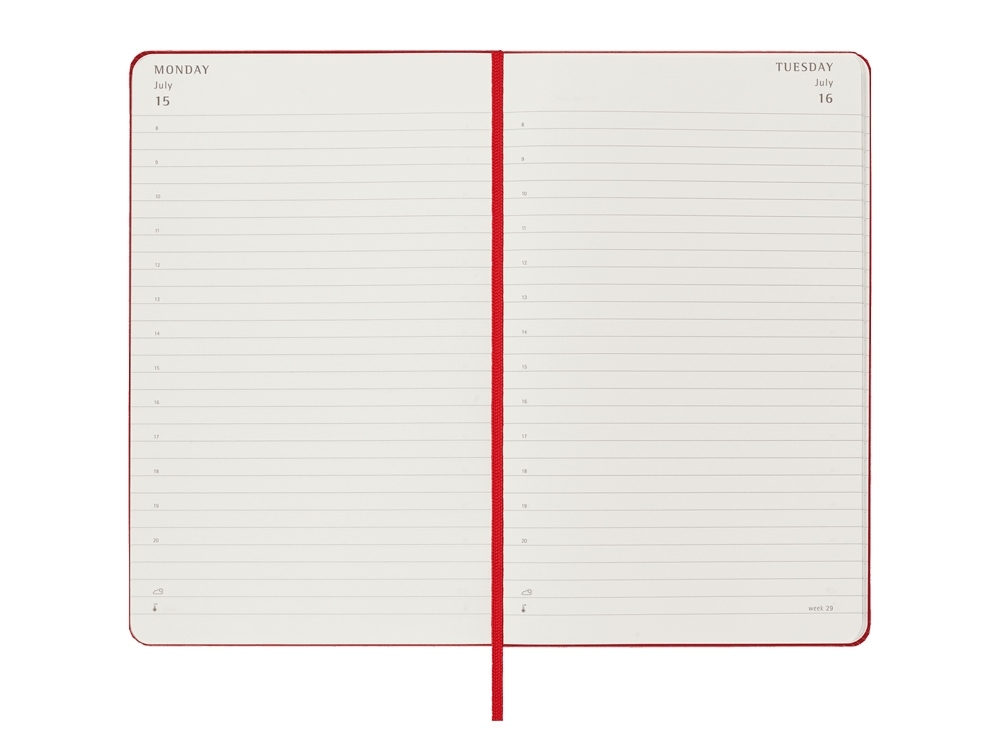 Записная книжка датированная А5 (Large) Classic на 2024 г., красный, полипропилен