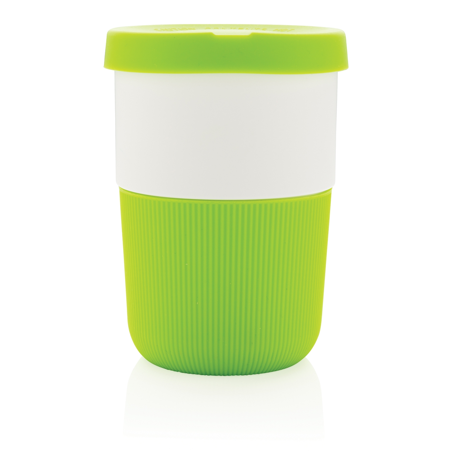 Стакан из PLA для кофе с собой 380 мл, зеленый, pla; силикон
