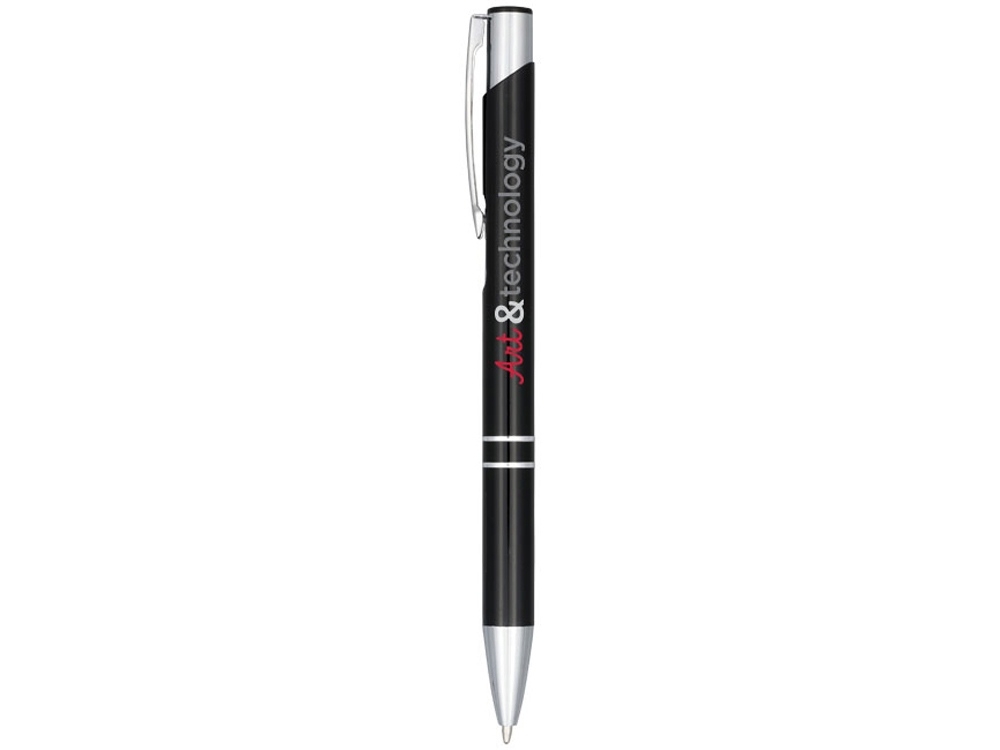 Ручка металлическая шариковая «Moneta» с анодированным покрытием, черный, пластик, алюминий