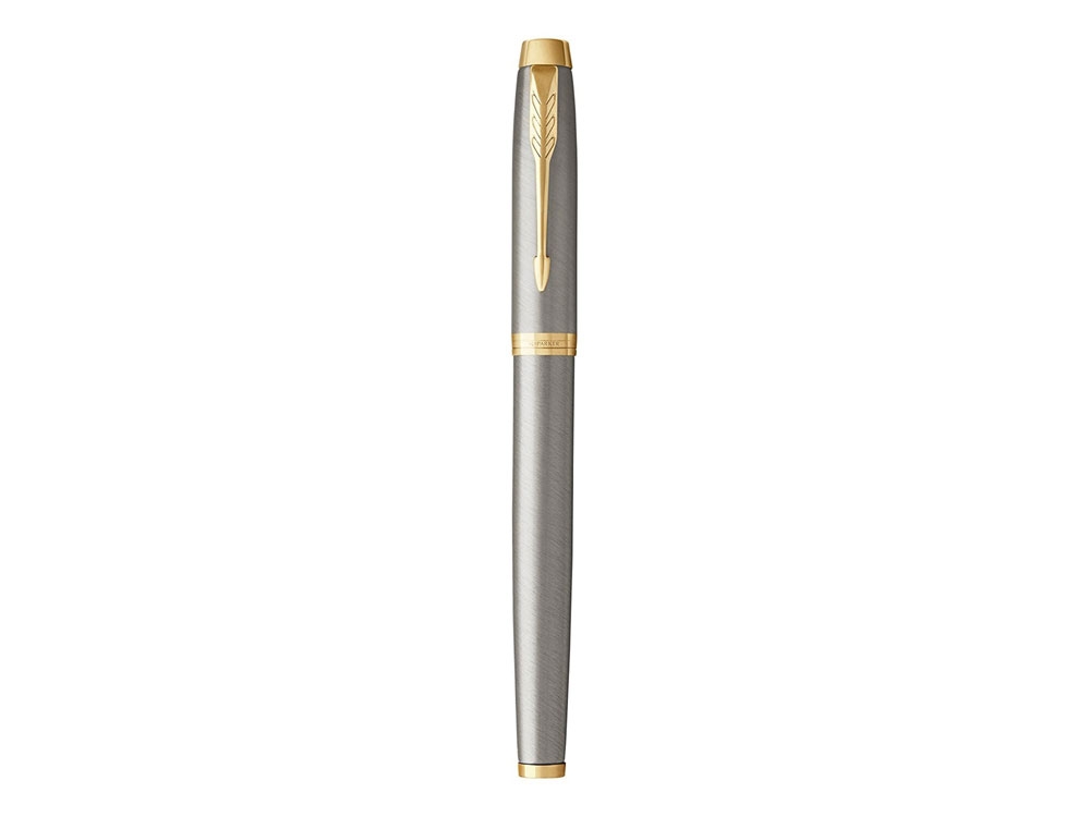 Ручка перьевая Parker «IM Metal Brushed Metal GT», желтый, серебристый, металл